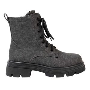 Miso Womens/Ladies Bella Low Block Heel Biker Boots / Black